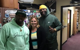 Julie with “Calculated Conversations” hosts, David Jefferson and Kan Smith