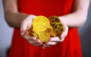 woman holding treasure