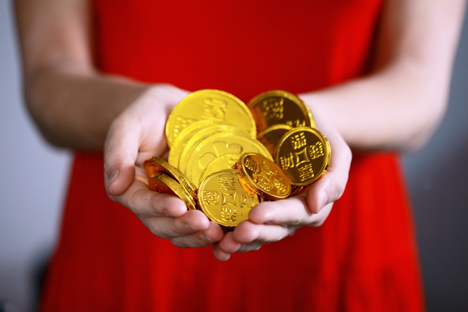woman holding treasure